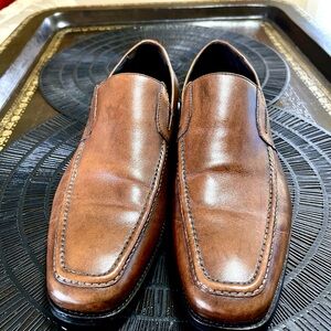 Hugo Boss Classic Tan Leather Slip-Ons